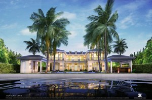 The water view rendering of a Miami Beach mansion that sold for $19.7 million.